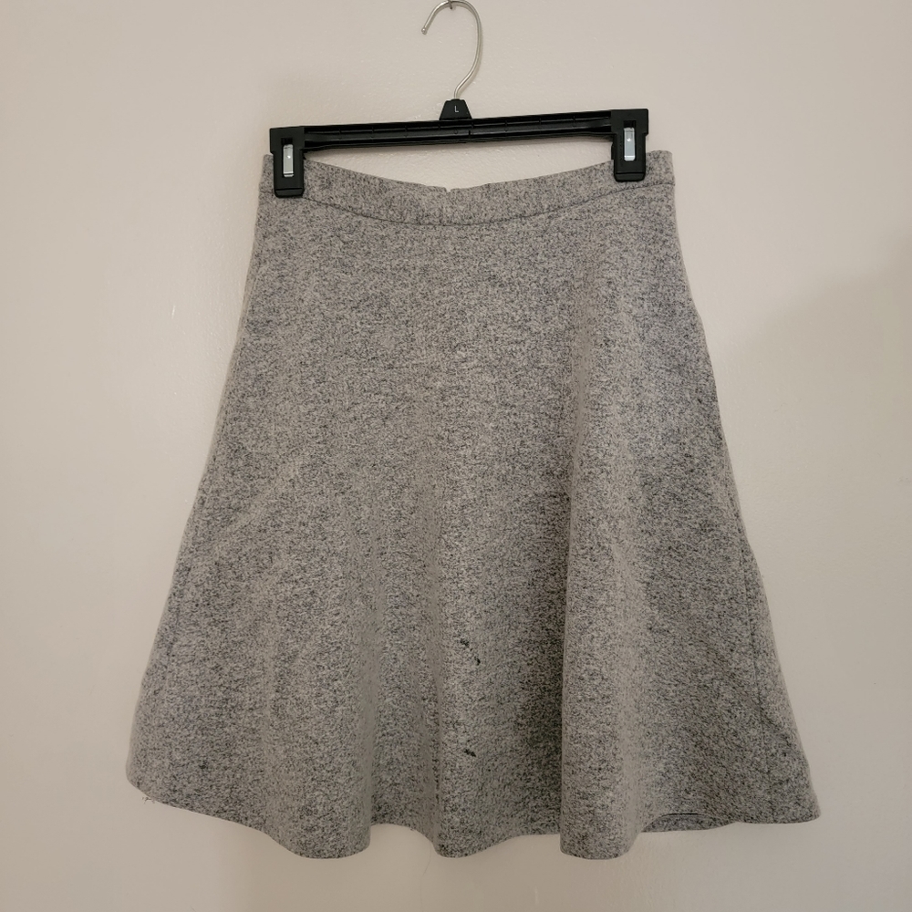 Theory A Line Gray Wool Skirt